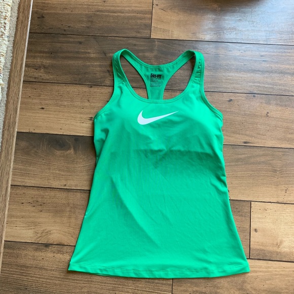 Nike Tops - Nike Green Racerback Tank Size S dry fit